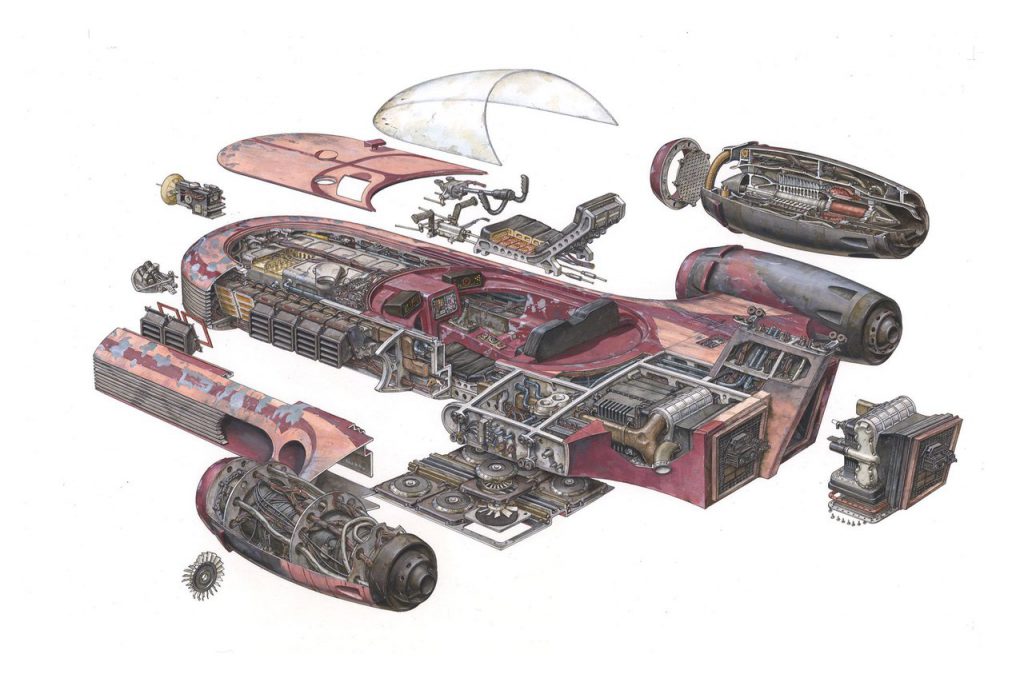 El Landspeeder de Luke Skywalker por Hans Jenssen