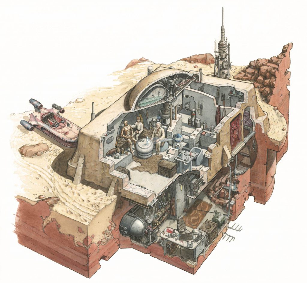 Casa de Obi-Wan Kenobi en Tatoonie por Richard Chasemore